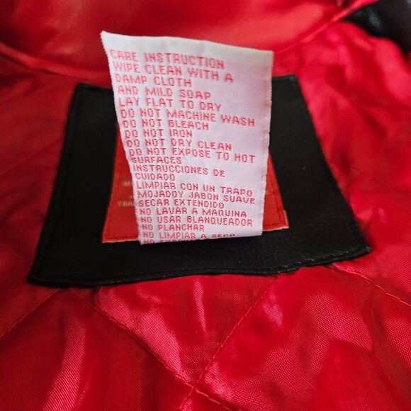 Y2K Mattel Hotwheels Childs Jacket Size 7 Synthetic Leather Black Lined - Picture 7 of 8